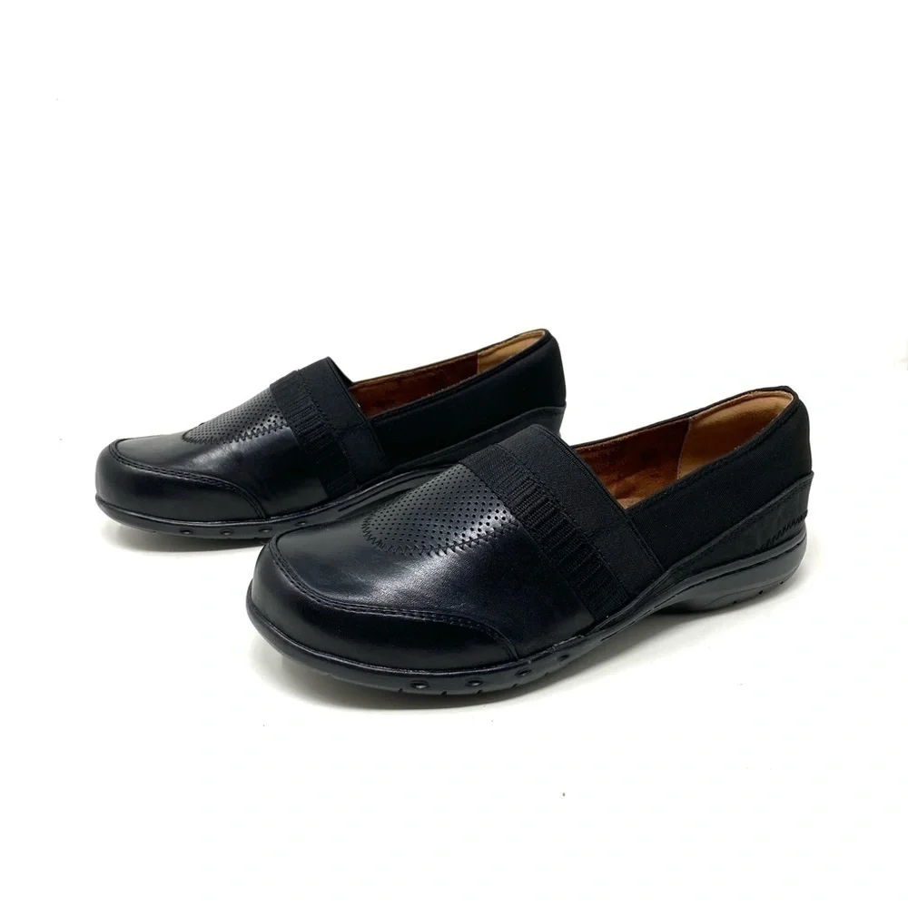 Cobb Hill Penfield A Line Casual Leather Black Slip-On (Women's) NARROW